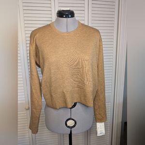 MILA OWEN Japan Keyhole Seamless Ribbed Wool blend Long Sleeve Beige siz…